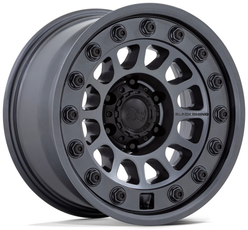 Black Rhino Outback 17x8 Matte Gunmetal complete wheel and tire package for Mercedes-Benz Sprinter 2500