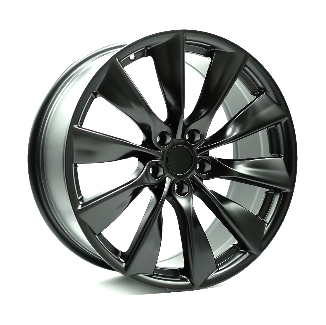 OE+ TL02 Matt Black complete wheel and tire package for Tesla Model Y