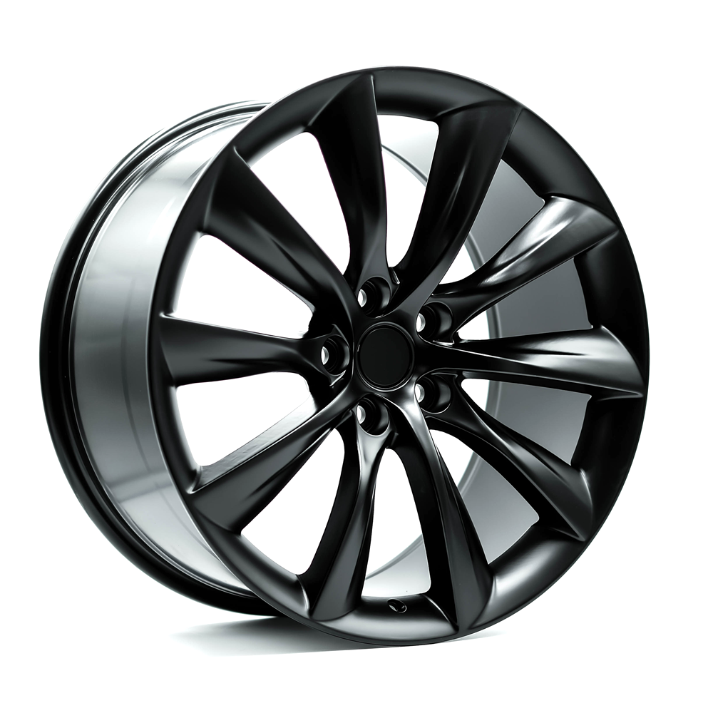 OE+ TL05 Matt Black complete wheel and tire package for Tesla Model Y
