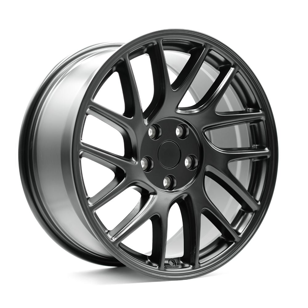 OE+ TL10 Matt Black complete wheel and tire package for Tesla Model 3