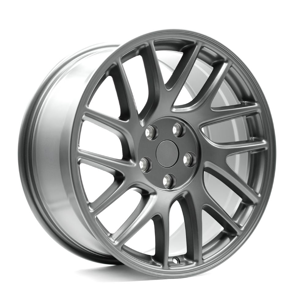 OE+ TL10 Matt Gunmetal complete wheel and tire package for Tesla Model 3